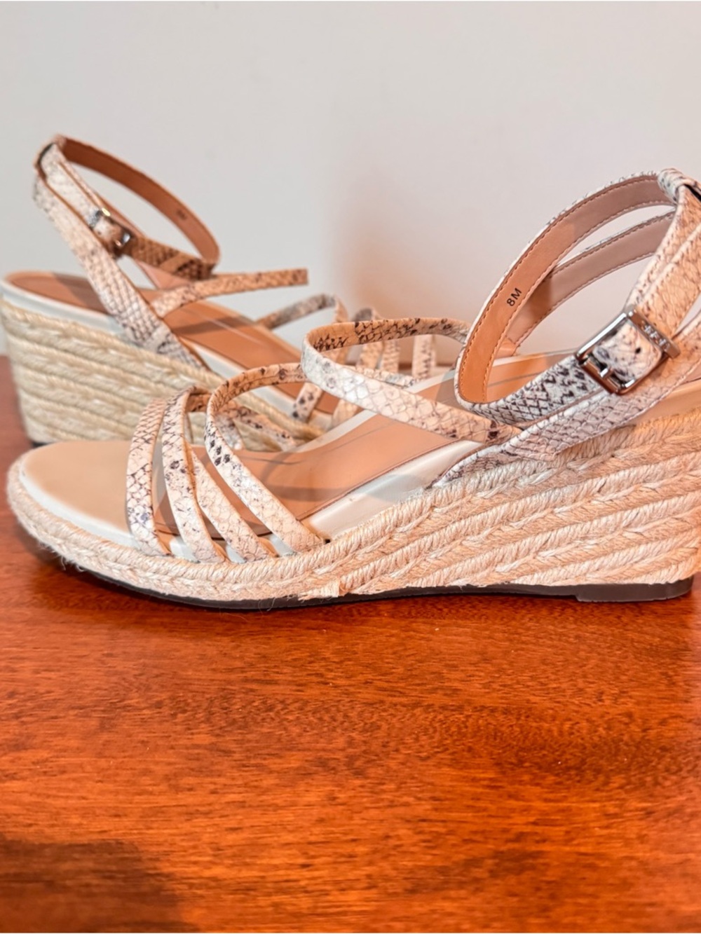 Vionic Ayda Espadrille Wedge Sandals featuring a snake-print design - Picture 6 of 9